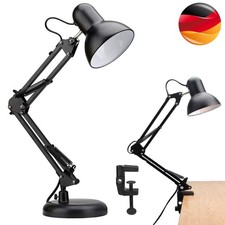 Schreibtischlampe mit E27 Fassung Gelenkarm Tischleuchte für Büro Klemmbar