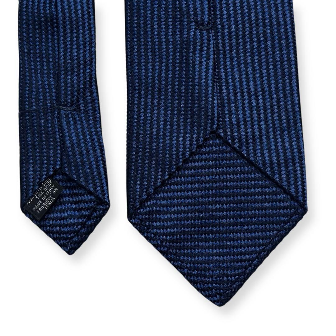 FENDI Silk Navy Jacquard Tie - Used Slight Wear 94cm Width thumbnail 4