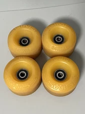 Vtg Sims 64mm Skateboard Wheels Old School - Set Of 4- Yellow