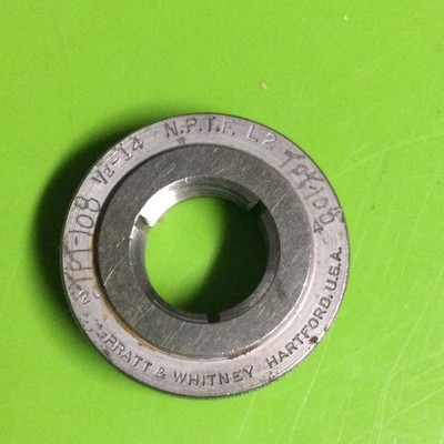 1/2-14 NPTF L2 PIPE THREAD RING GAGE N.P.T.F. DRYSEAL TAPER (F22)
