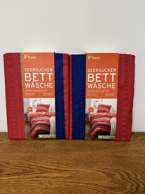 2x Tchibo TCM Seersucker Bettwäsche Duvet Set - 80x80cm und 135x200cm | Neu+OVP