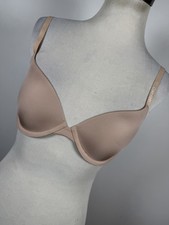 New Calvin Klein 32A 32 A Bra Beige Padded Underwire Hook Eye Womens A2