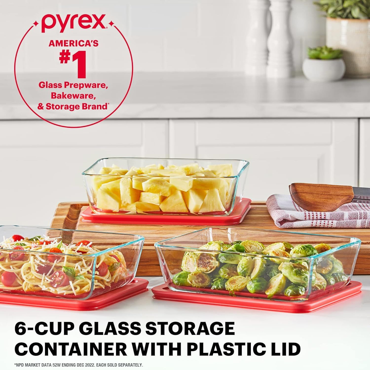 Simply Store Glass Food Storage Container, Snug Fit Non Toxic Plastic Bpa Free Lids Freezer Dishwasher Microwave Safe 11 Cup