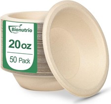 Disposable Paper Soup Bowls - 50 Pack Heavy D...
