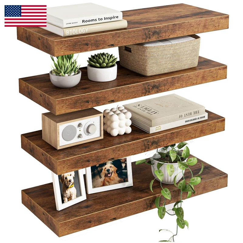 Fixwal Wood Floating Shelves Wall Shelves Set Of 4 Shelves For Wall Decor