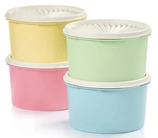 Tupperware HERITAGE SERVALIER SMALL CANISTER SET of  4 ~ Multicolor ~ BRAND NEW!