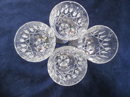 Juego de 4 copas de vino de cristal Atlantis Suzana vintage usadas en excelente estado hechas en Portugal - Imagen 10 de 11