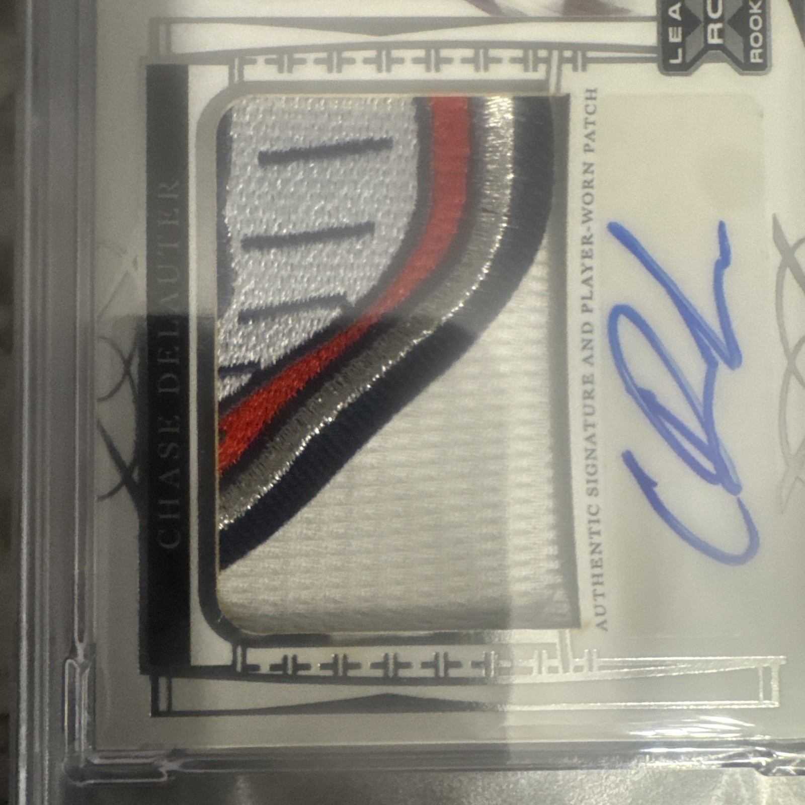 Holiday sale ! 🔥 Trinity Chase Delauter RC Auto Patch Silver Foil #/99 PSA 8 view 8