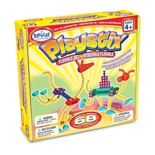 New - Popular Playthings Playstix Flexible Set: 68 Pcs - Ages 4+ | 1+ players