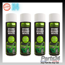 4x Autotek White Stone Guard Aerosol Spray Paint Protects Against Chips 500ml