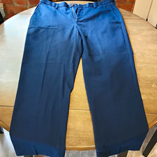 Haggar Premium No Iron Khaki Pants Men Classic Fit Blue Size 34x29 Excellent