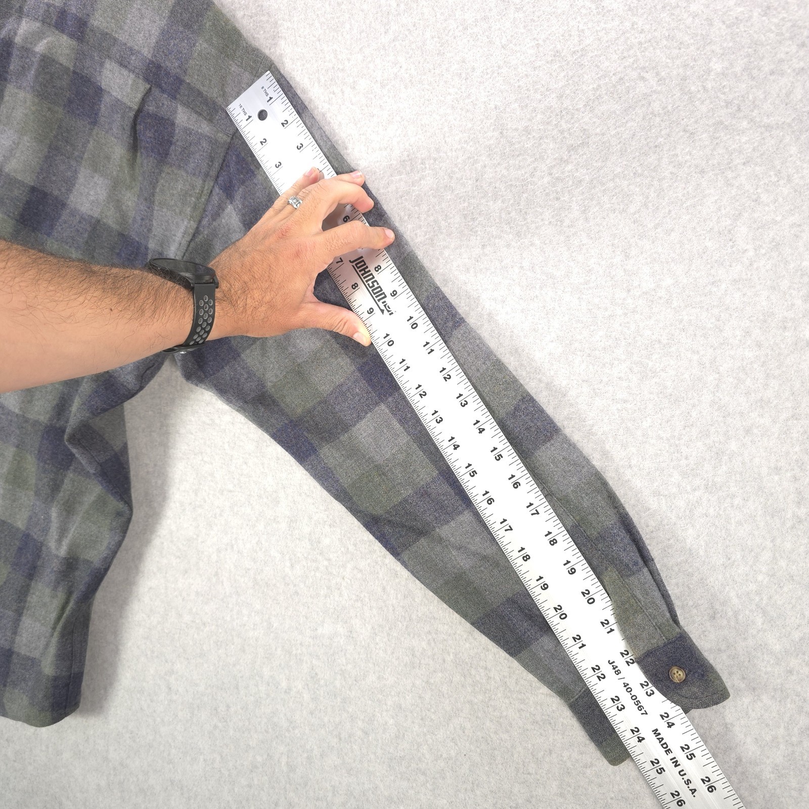 Pendleton Virgin Wool Gray Flannel Plaid Outdoors… - image 18