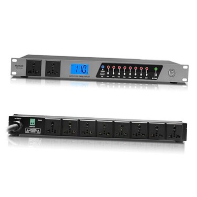 Power Conditioner, 20 Amps 10 Outlet Rack Mount Power Sequencer for Audio 