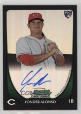 2011 Bowman Chrome Refractor Rookie Auto 400/500 Yonder Alonso #210 Auto 2t7