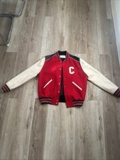 CELINE Mens Varsity Jacket Red White Black C ...