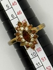 Vintage 14K HGE (Heavy Gold Electroplate) red cluster cocktail ring Size 4.5