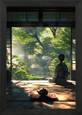 Japan Zen Garden Framed Wall Art Poster Canvas Print Picture