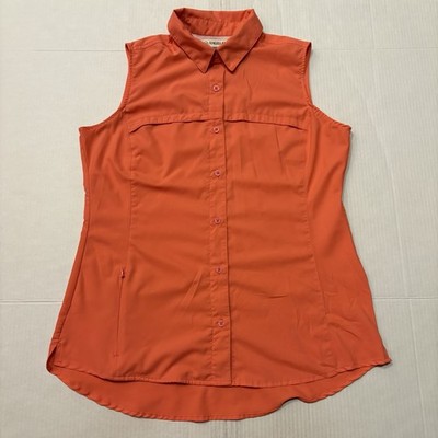 Magellan Shirt Womens Large Pink Button Down Semi-Fitted Outdoors Fish Gear
