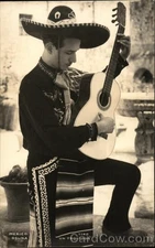 Music/Performer Un Trovador-Mexican Guitarist Original Vintage Real Photo RPPC