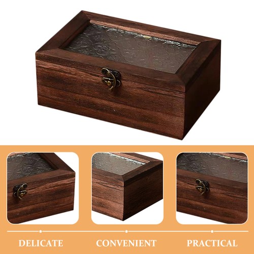 Retro Wooden Storage Box Jewelry Treasure Trinket Boxes for Women - Picture 12 of 12