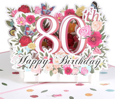 80th Birthday Pop Up Card Happy 80th Birthday Card For Her Women Wife 80th Bi...