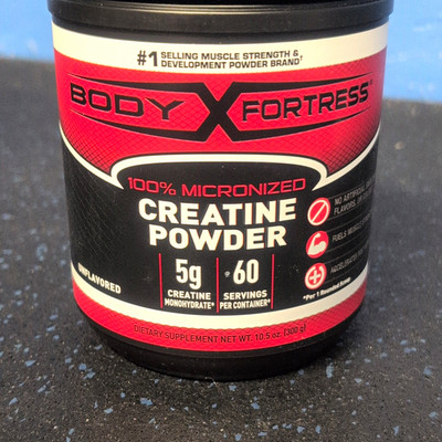 Body Fortress Micronized Creatine Monohydrate Powder Unflavored 300 G 60 Serv