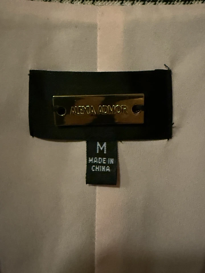 Pre-Owned Alexia Admor Size Medium Double Breasted Dress Soft Pink Plaid - Image 3 of 4