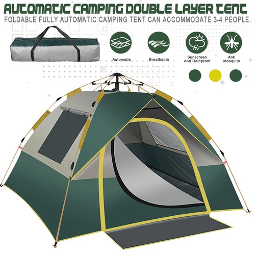 Instant Camping Tent 3-4 Person Pop up Family Hiking Dome Waterproof Shelter AU - Picture 20 of 24