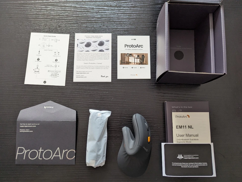 ProtoArc Ergonomic Vertical Mouse, EM11 NL 2.4GHz/Bluetooth Wireless Mouse - Image 2 of 4