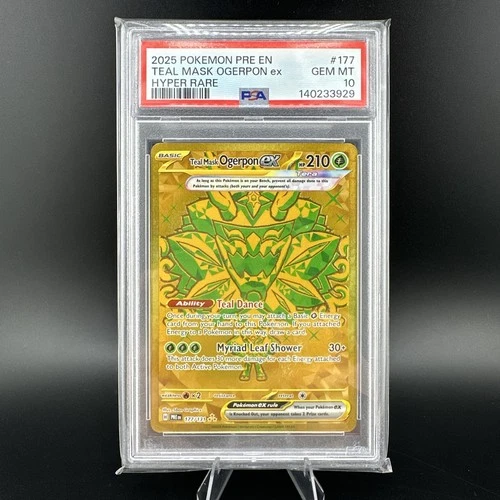 Teal Mask Ogerpon EX Pokemon TCG Prismatic Evolutions Hyper Rare #177/131 PSA 10