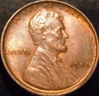 1909-P VDB Lincoln Cent AU/BU Red/Brown Original