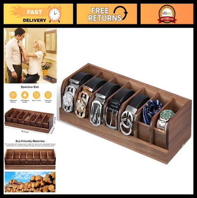 7 Compartment Belt Organizer Rack - Closet Hanger & Drawer Storage for Men & Wom