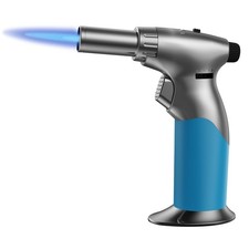 Dual Flame Butane Torch Lighter, Refillable Mini Blow Torch with Adjustable F...