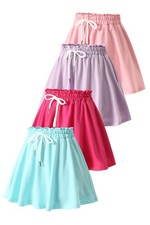 2 Pack Girls Skorts Elastic High Waisted Tennis Skater Skirts with Built-in S...