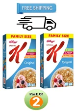 Special K Cold Breakfast Cereal, 11 Vitamins and Minerals, 13g Protein, (2 pack)