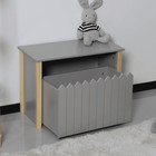Ziggy Kids Toy Box Storage Bench Seat Ottoman Nursery Bedroom Furniture Grey