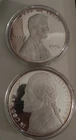 ONE POUND PURE SILVER! 2 Silver Rounds. 8oz each 1996 Penny/Nickel Design. COOL!