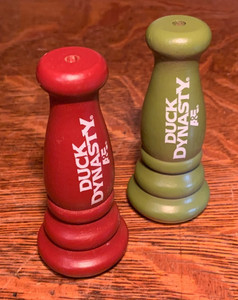 Duck Dynasty DuckCalls 2 Wooden & Plastic Green & Maroon. Good working condition