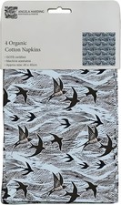 Museums & Galleries Organic Cotton Set of 4 Cloth Napkins - Contemporary Swallo