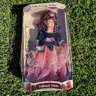 Collector s Choice 16'' Porcelain Doll Pink Ruffle  Velvet Top Limited Edition