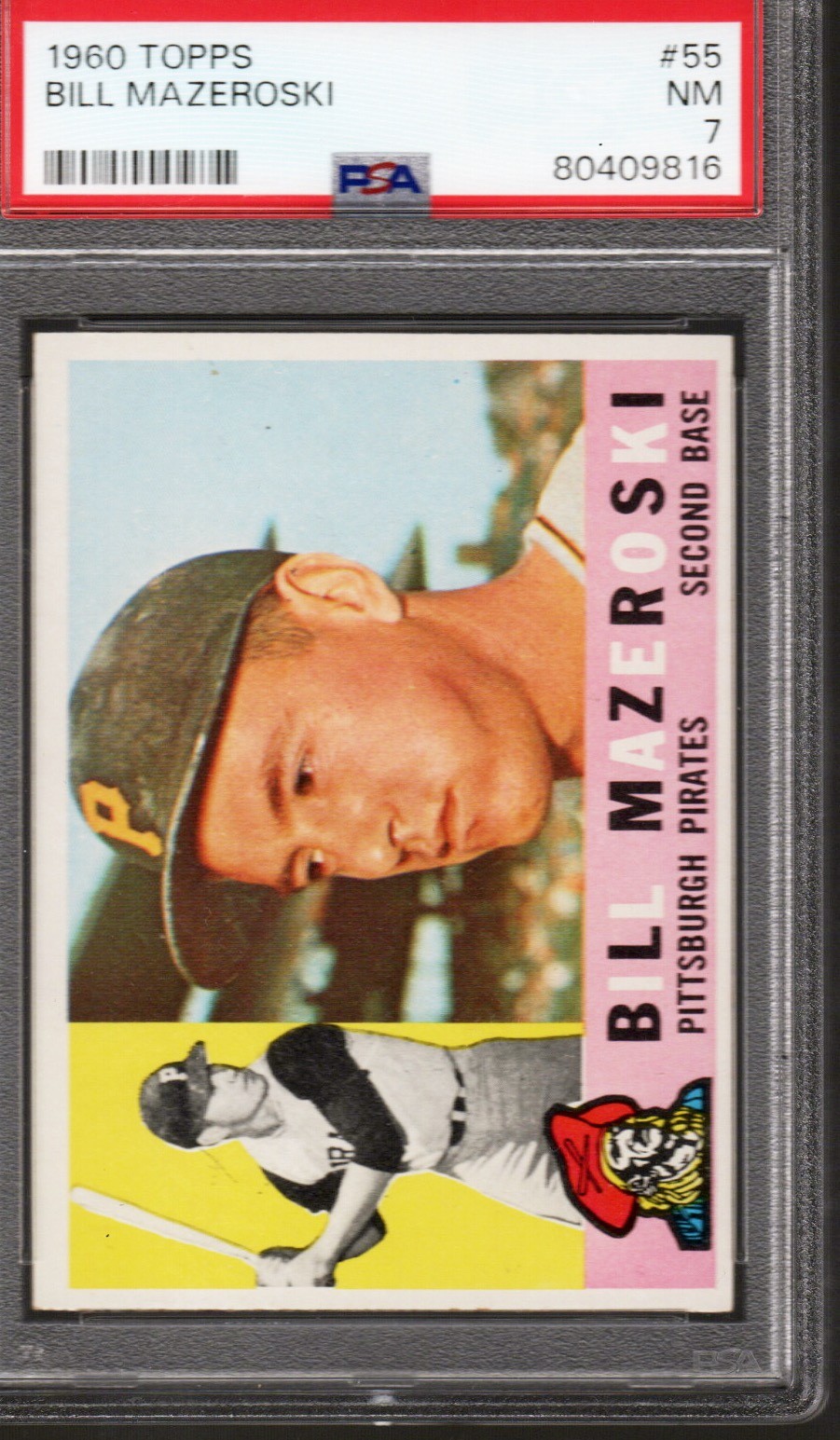 1960 Topps #55, Bill Mazeroski, Pirates, PSA 7