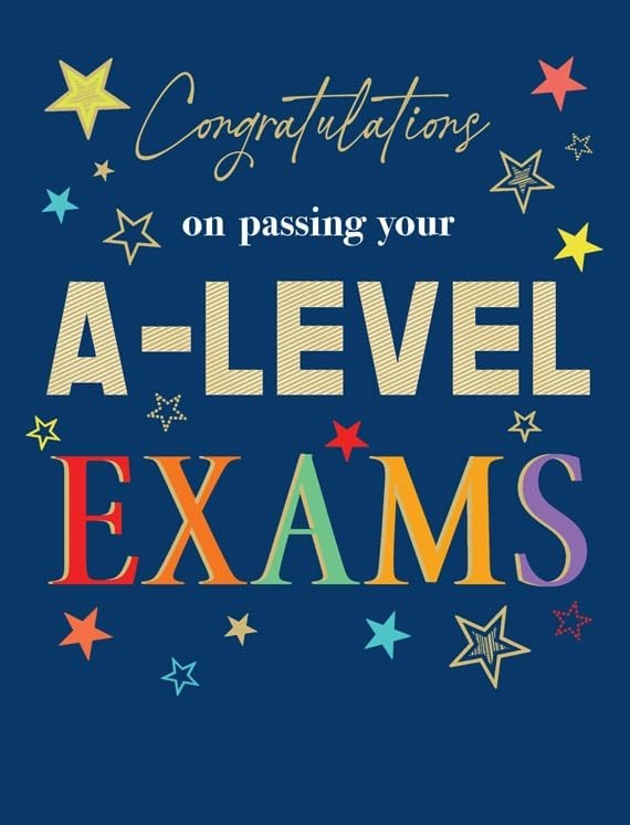 Congratulations On Passing Your A-Level Exam Cards. 19x13cm