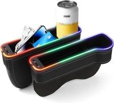 RGB Color Changing LED Car Seat Gap Filler Organizer Console Side Seat Gap Stora