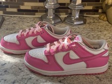 Nike Dunk Low White / Laser Fuchsia FB9108-102 NEW 2.5Y (PS)