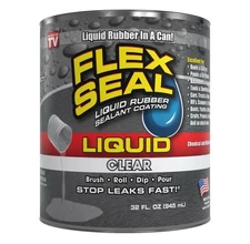 Flex Seal Liquid, 32 oz, Clear, Liquid Rubber Coating Sealant