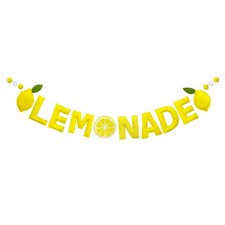Lemonade Stand Decorations Pre-Strung Handmade Felt Lemonade Sign Banner Wool...