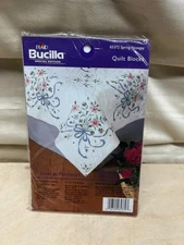 Bucilla Stamped Tablecloth Cross Stitch TUSCAN SUN 52x70” New