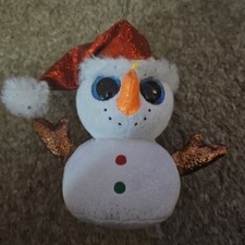 TY Beanie Boo Christmas "Flurry" Holiday Snowman Plush Toy 6" H Brand NEW