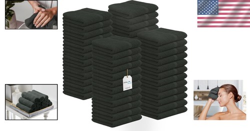 Versatile Grey Washcloths - 12x12 Inches Cotton Towels, Perfect for Home and Spa - Picture 2 of 10