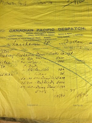 RARE 1900 RAILROAD CANADIAN PACIFIC TRAIN DISPATCH MERCHANDISE FREIGHT BOOK